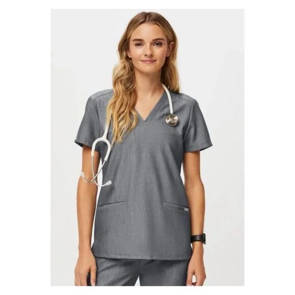 FIGS Casma Technical Collection Scrub Top S Grey - Picture 1 of 9